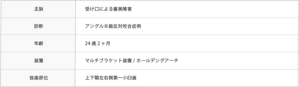 主訴~抜粋部位までの表
